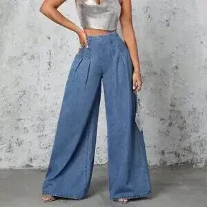 ZARA Blue Casual Womens Women's Wide Leg Jeans
